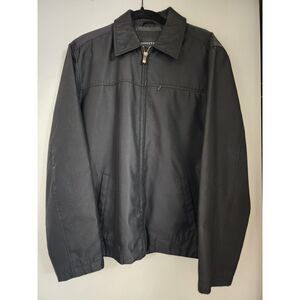 Structure Men’s Black Zip-Up Jacket Medium Lightweight Collared Windbreaker